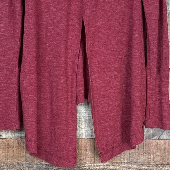 We The Free People Split Back Turtleneck Top Long Sleeve Brick Red Size Medium - Picture 9 of 11